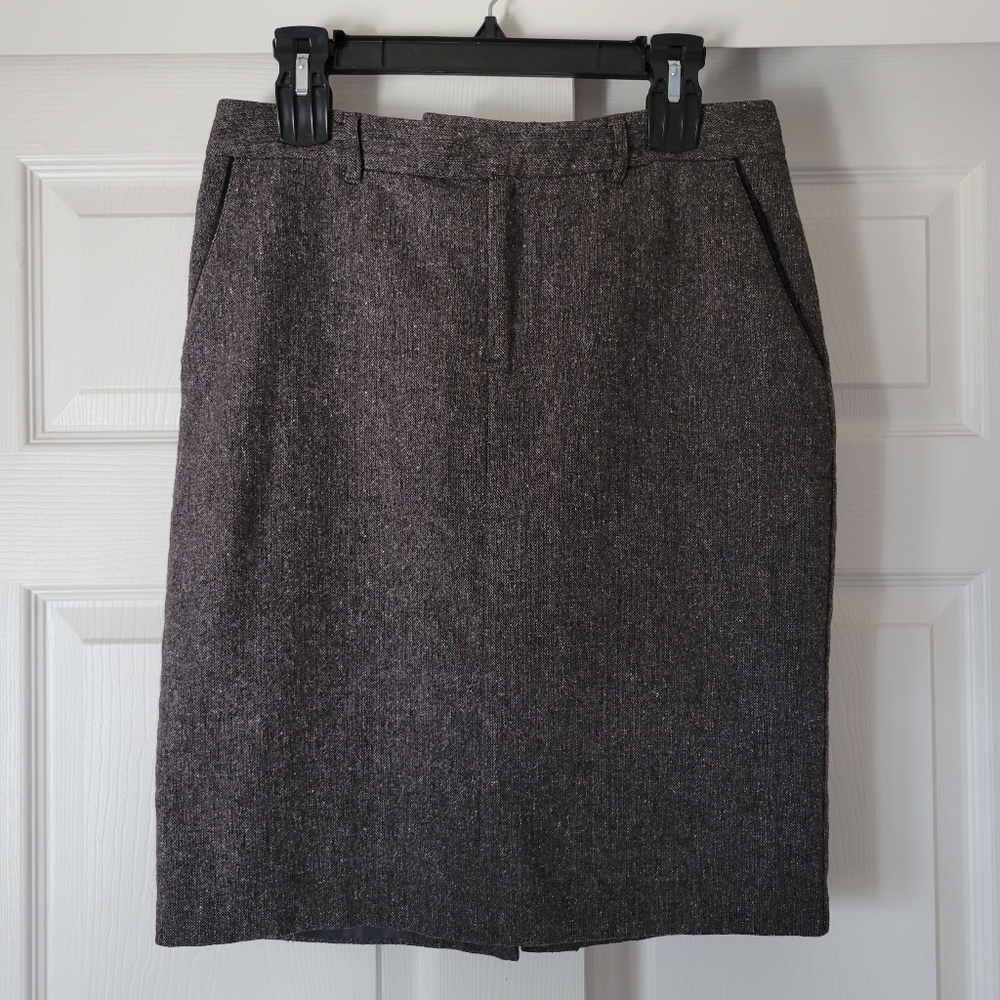 Eddie Bauer Wool Blend Gray Winter Skirt Size 8